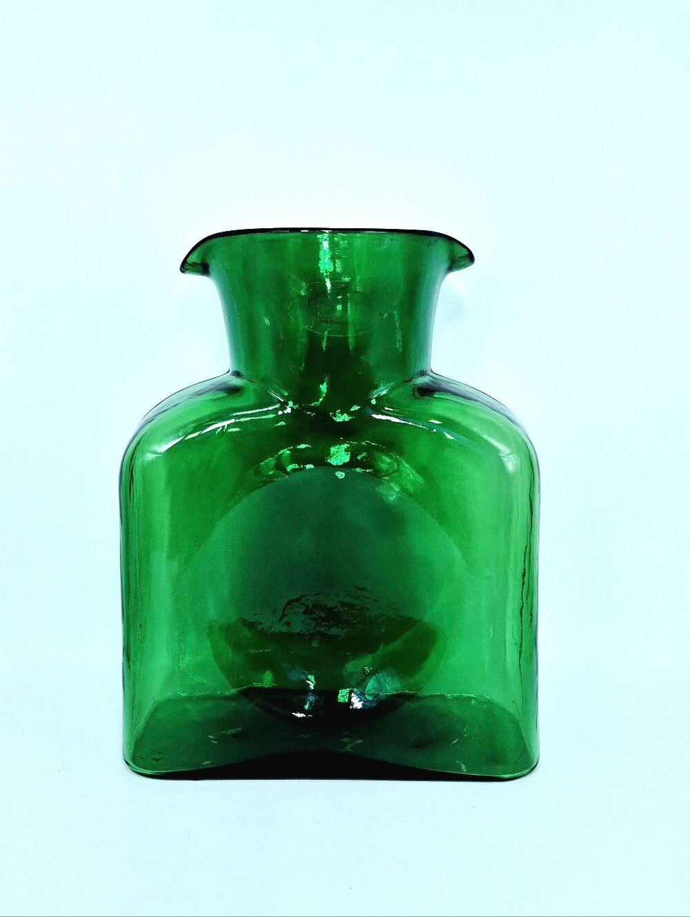 Blenko Glass 384 Water Bottle Emerald Green Signed 2016 w/ Sticker